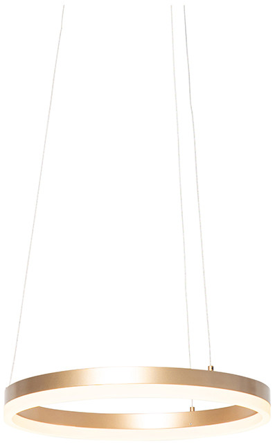QAZQA Designerska lampa wisząca złota 40cm LED 3-stopniowe ściemnianie - Anello