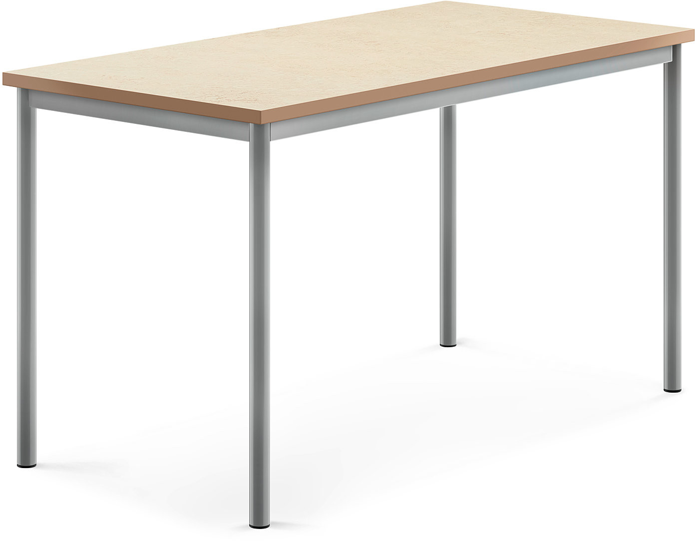 AJ Produkty Biurko SONITUS, 1400x700x760 mm, beżowe linoleum, szary aluminium