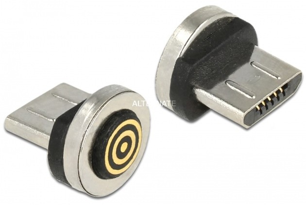 Delock 65932 przejściówka Magnet USB Type Micro-B Czarny, Srebrny, Adapter