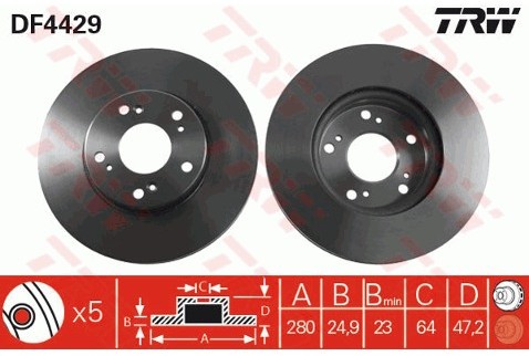 TRW Tarcza hamulcowa DF4429