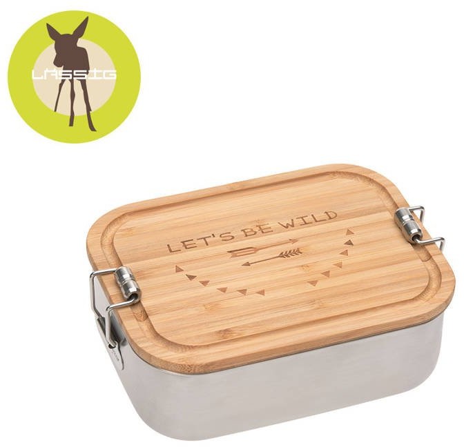 Lassig Lunchbox ze stali nierdzewnej z bambusową pokrywką Adventure solution-bc-7426-0