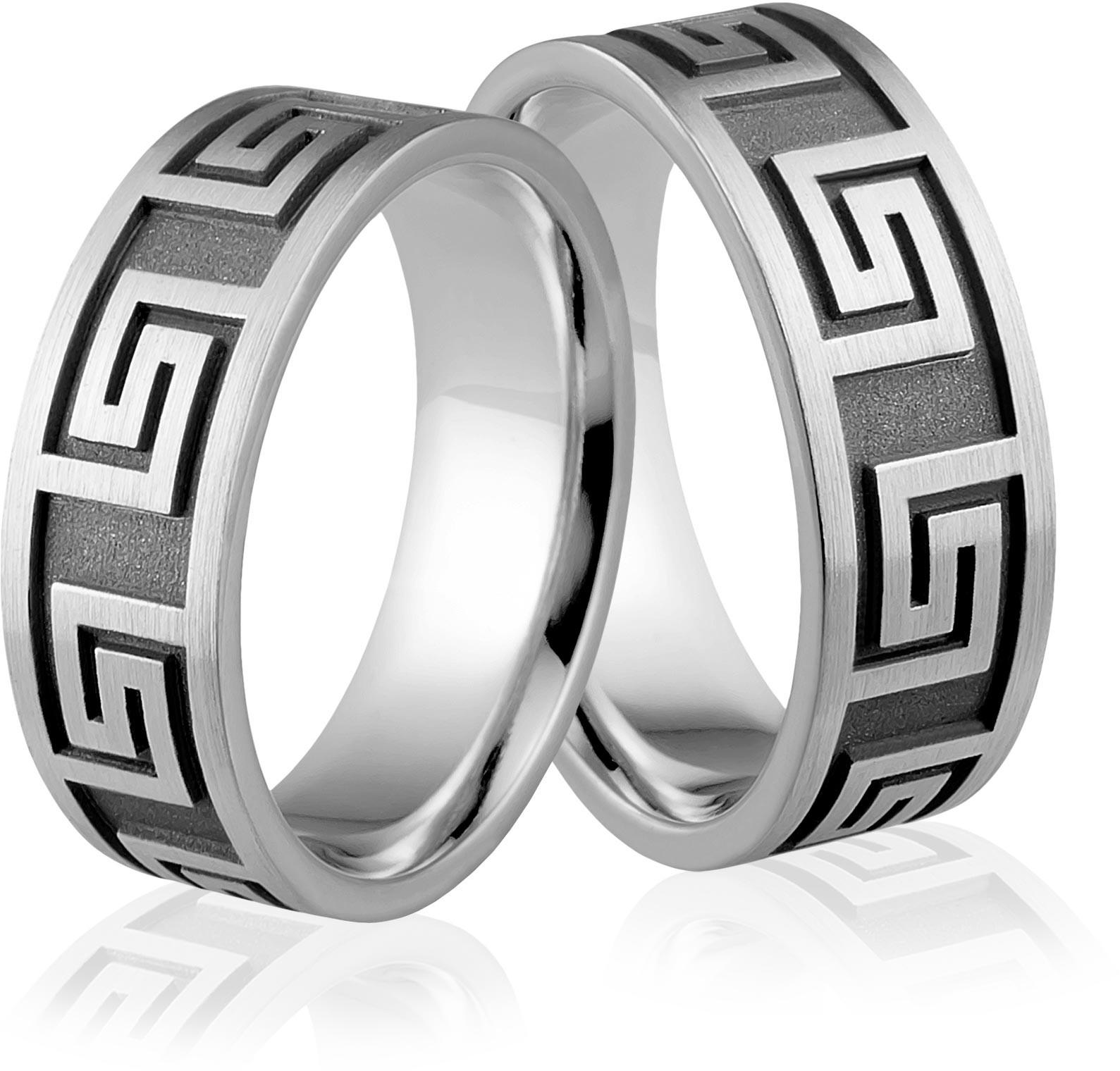 Eminence Obrączki srebrne z greckim wzorem - wzór Ag-318 Ag-318