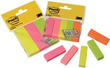 3M Zakładki indeksujace papierowe Post-It neonowe 5 kol x 100 szt 13K042A