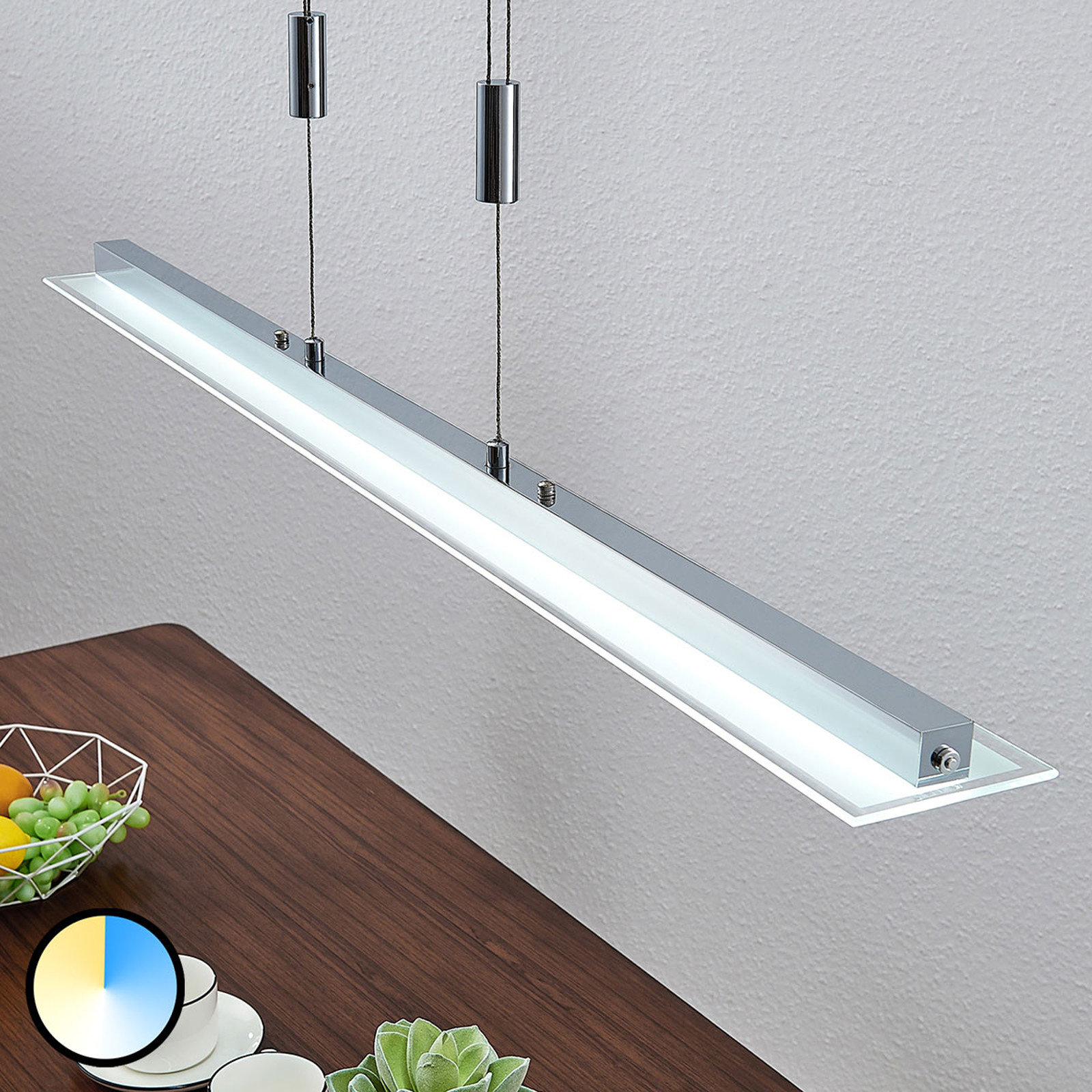 Lampenwelt com Lampa wisząca belka LED Sladja ze ściemniaczem