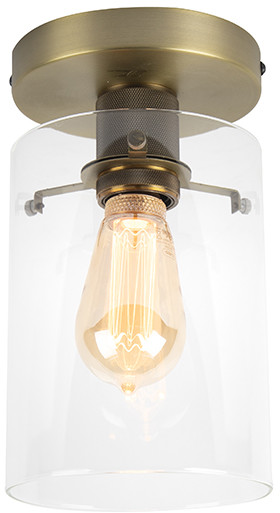 QAZQA Nowoczesny plafon brąz szkło - Dome