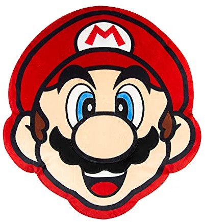 Club Mocchi Mocchi Club Mocchi Mocchi T12423 Mega, towary Nintendo, akcesoria do sypialni, poduszka Super Mario dla chłopców i dziewcząt w wieku od 3 lat, 35 cm pluszowa zabawka, wiele T12423