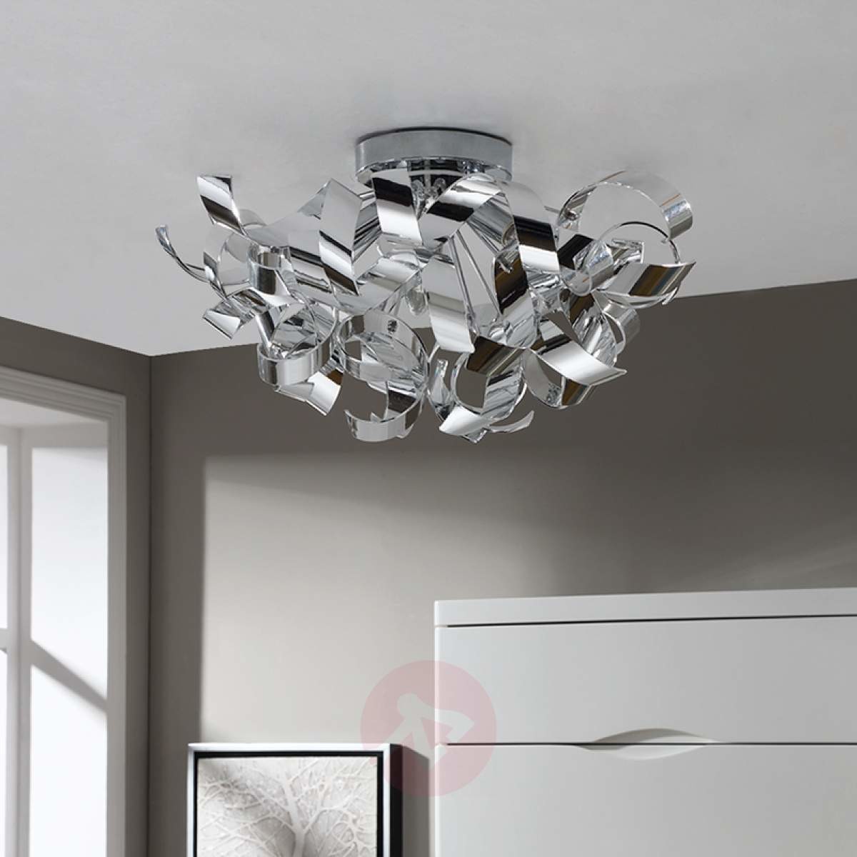Lampenwelt Piękna chromowa lampa sufitowa Elviro