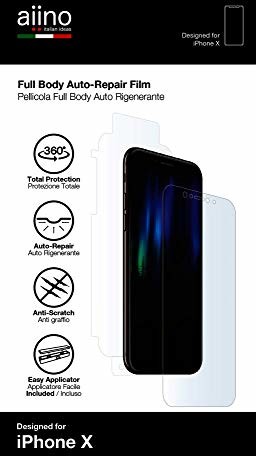 AIINO italian ideas Full Body samoregenerująca się folia ochronna na wyświetlacz do iPhone X, ochrona przed upadkiem i zadrapaniami - przezroczysta AISPAPXFB-CL