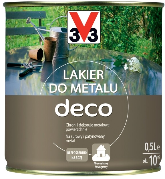 V33 Lakier do metalu Deco bezbarwny satyna 0 5 l