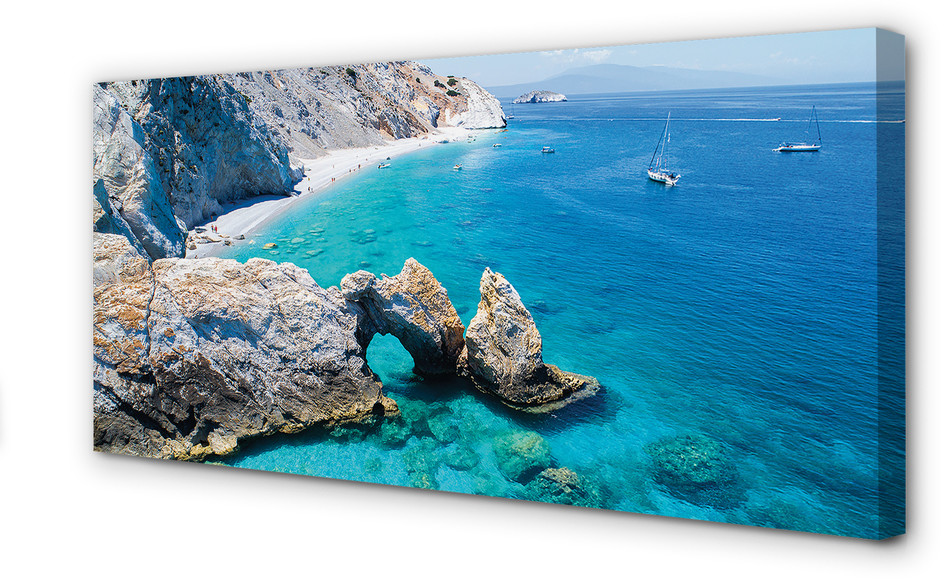 PL Tulup Obrazy na płótnie Grecja Plaża morze wybrzeże 125x50cm