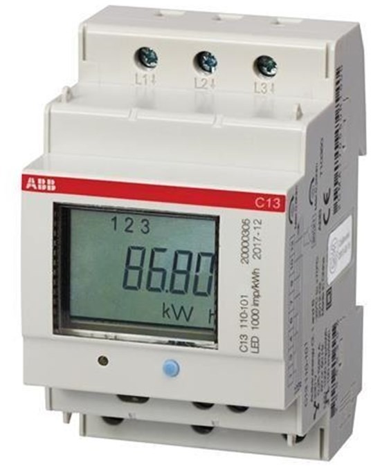 ABB Kwh meter 3-pole+neutral direct measurement class 1 40a 2CMA103574R1000