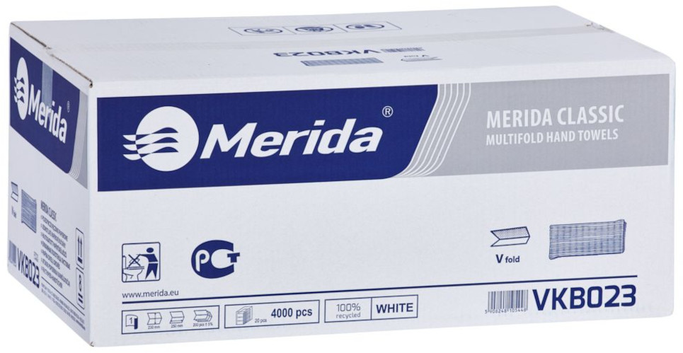 Merida Ręczniki papierowe ZZ 1 warstwa 4000 szt Klasik biały makulatura PZ23