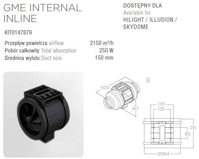 Elica Silnik GME INTERNAL INLINE wewnętrzny)