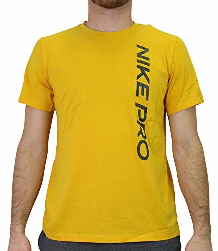 Nike Męski T-shirt Pro Top Npc Burnout T-shirt żółty Dark Sulfur/Sequoia M CU4975