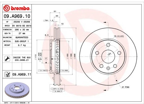 BREMBO 09.A969.10