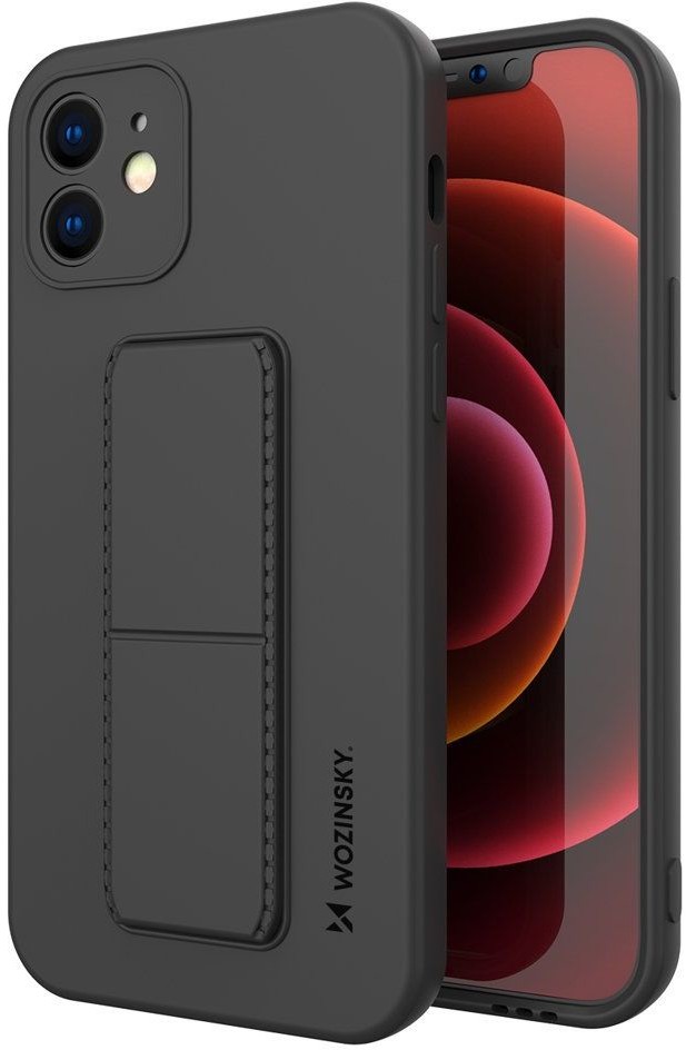 Wozinsky Kickstand Case elastyczne silikonowe etui z podstawką iPhone XS Max czarny