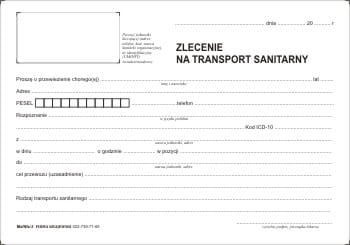 Firma krajewski Zlecenie na transport sanitarny [Mz/Nfz-3] Mz/Nfz-3