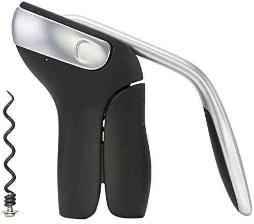 Oxo Steel pionowy korkociąg ze zdejmowanym nóż do folii, srebrny 11147600UK