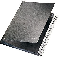 Leitz jednospadowy Folder, A4, 6 otwory punktu widzenia, czarna twarda tektura, czarna, czarny 58310095