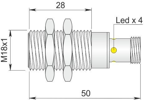 ORNO indukcyjny 18 mm SI18SS-DC8 PNP NO+NC H S I18000558