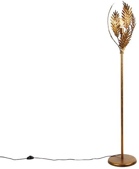 QAZQA Vintage vloerlamp goud - Botanica