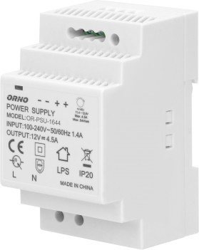 Zasilacz na szynę DIN 12VDC, 4,5A, 54W, szerokość 3 moduły OR-PSU-1644