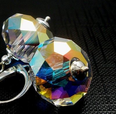 Swarovski kolczyki AB Certyfikat SREBRO