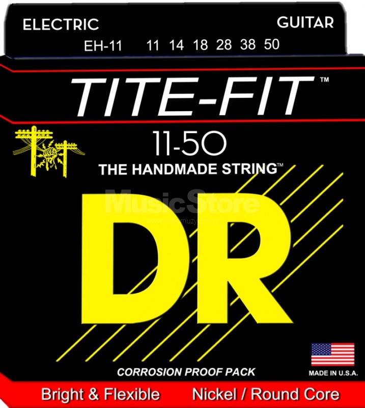 DR Strings tite fit eh-11 Electric Guitar String Set, Extra Heavy, .011-.050