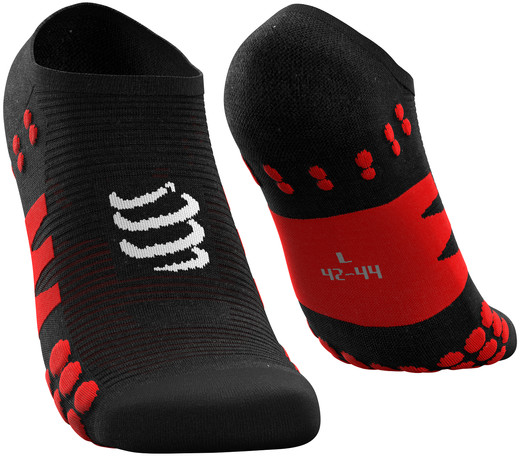 Compressport Skarpetki do biegania krótkie NO SHOW SOCKS czarno-czerwone