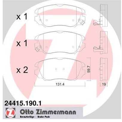 ZIMMERMANN Klocki hamulcowe - komplet 24415.190.1