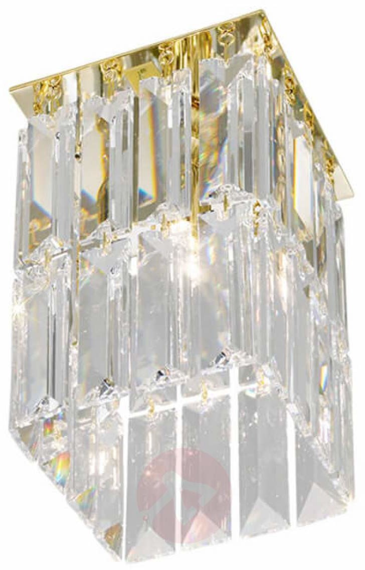 Kolarz Złota kryształowa lampa sufitowa PRISMA