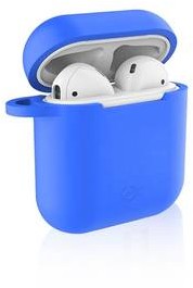 Apple Etui Pokrowiec Celly Aircase pro AirPods + nástavce do uší AIRCASEBL) Niebieskie