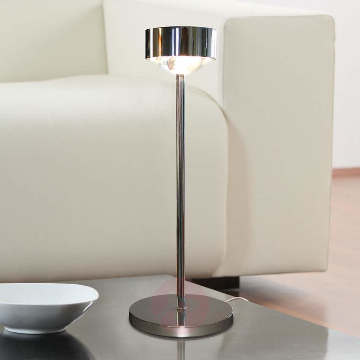 TOP LIGHT Elegancka Lampa stołowa PUK EYE, chrom