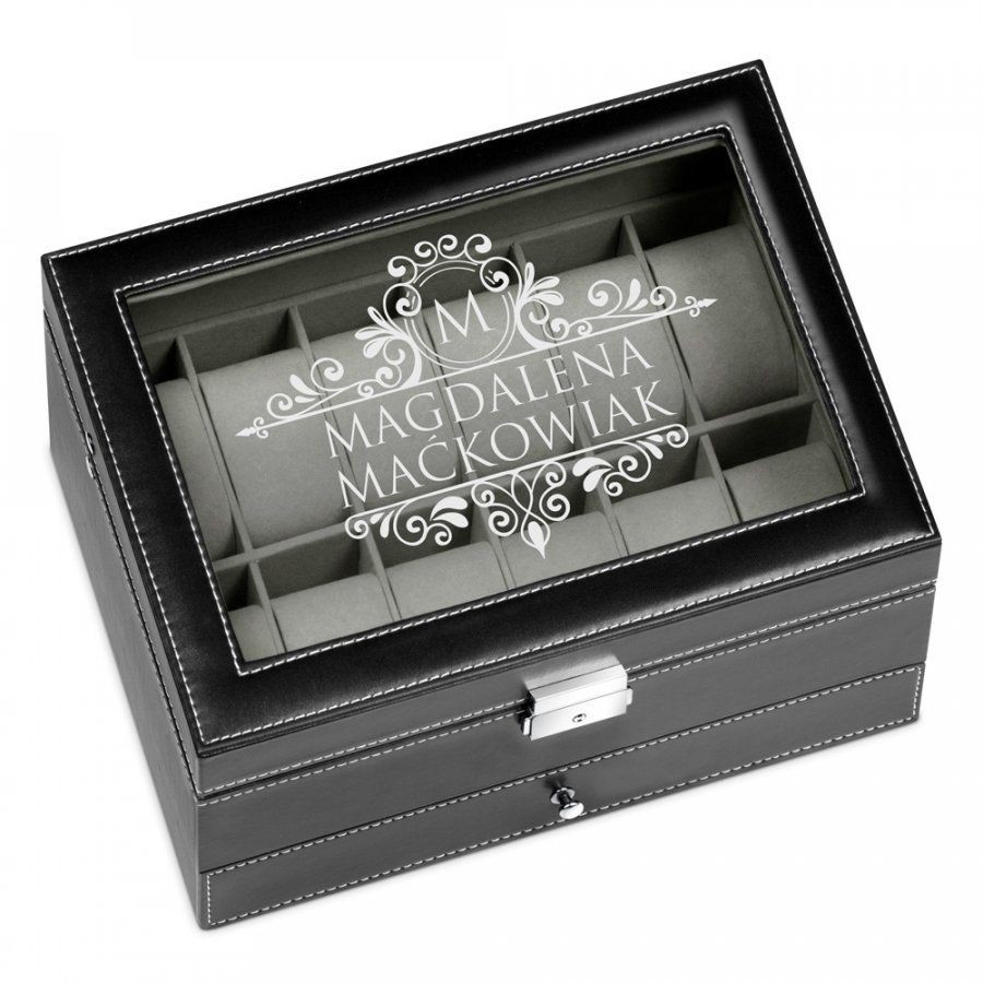 Murrano Szkatułka na Zegarki i Biżuterię GRAWER Ornament SZKT-ZG-BIZ-011