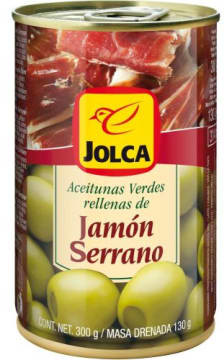 Jolca Oliwki zielone z szynką (puszka)