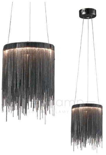 Milagro LAMPA wisząca CASCATA 3795 okrągła OPRAWA zwis LED 18W minimalistyczne sople glamour czarne 3795
