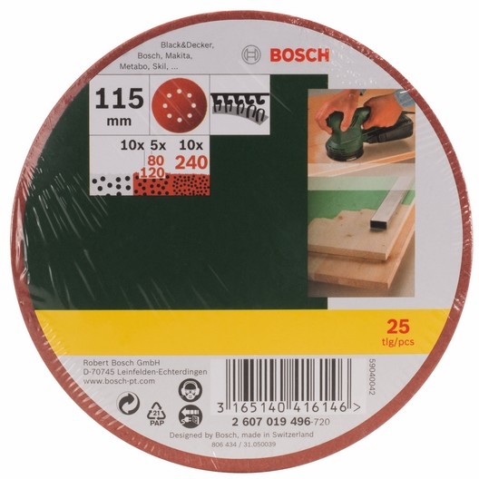 Bosch BOSCH_elektonarzedzia BOSCH_elektonarzedzia Zestaw papierów ściernych Promoline 115 mm 25 elementów)