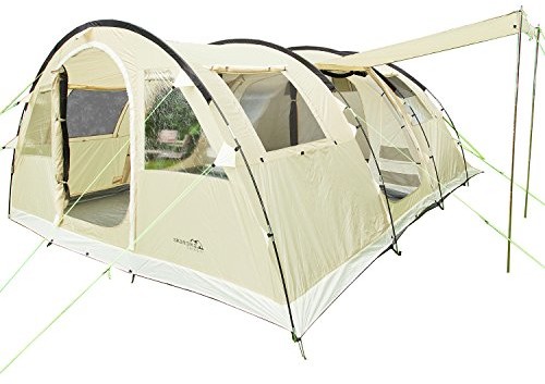 Outdoor Skandika Gotland 6 Personen Sand , Beige, Familien-Zelt, Wasserdicht Durch Starke 5.000 Mm Wassersäule. Großes,, Gräumiges  Ud  Rbustes  Otdoor  Cmping--Zlt,, Tnnel--Zlt  Mt  2 Kbinen,, Isekten--Nt (1944)