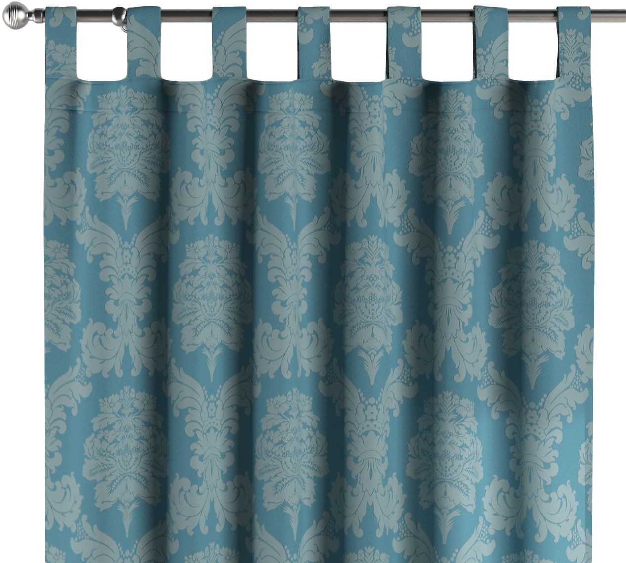 Dekoria Zasłona na szelkach 1 szt. niebieski 1szt 130 × 260 cm Damasco 310-613-67