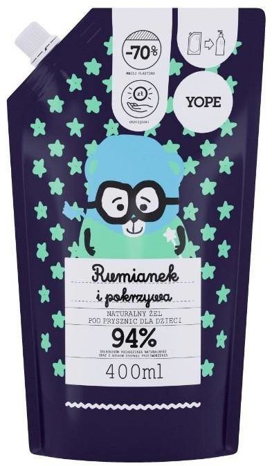 YOPE Żel pod prysznic dla dzieci Rumianek i Pokrzywa REFILL 400 ml -