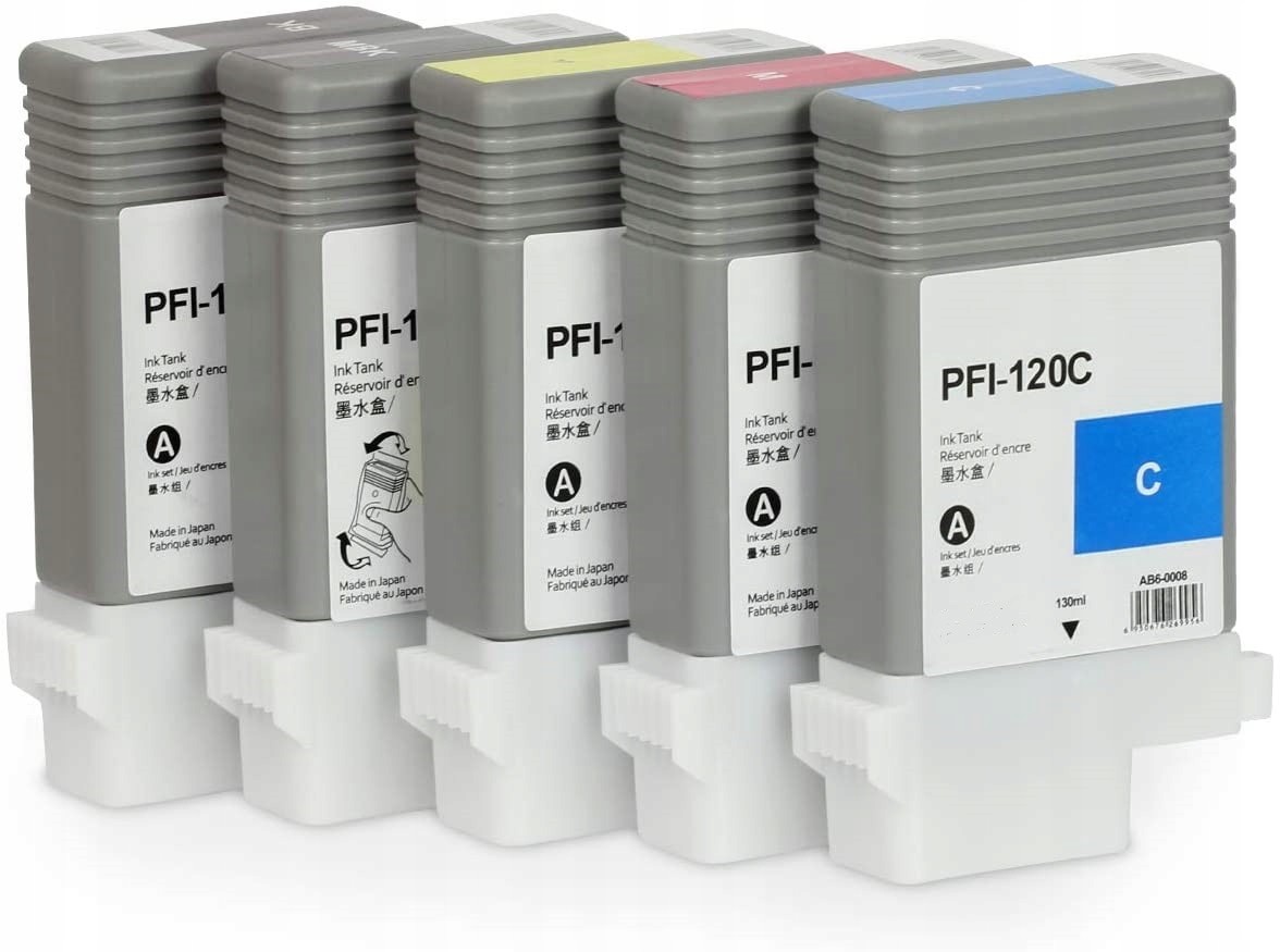 5X Tusz PFI-120 cmyk do Canon TM200, TM305, TM205