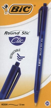 BIC Round Stic Clic niebieski pudełko 20 sztuk