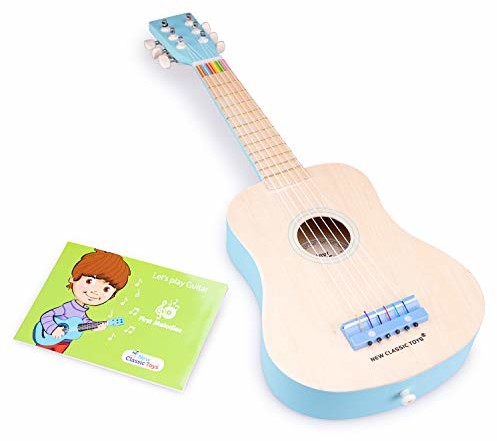 New Classic Toys New Classic Toys - 10301 - instrument muzyczny - zabawka gitara drewniana - naturalna/niebieska 10301