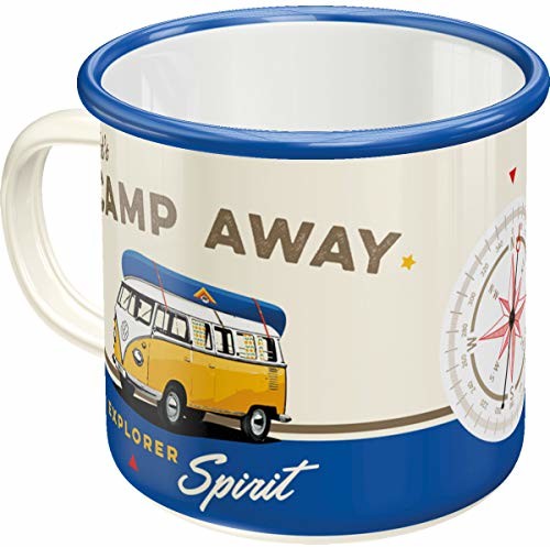 Retro Nostalgic-Art 43206 Volkswagen Bulli Let's Camp Away | emalii-kubek | kubek Vintage prezent-| Outdoor naczynia