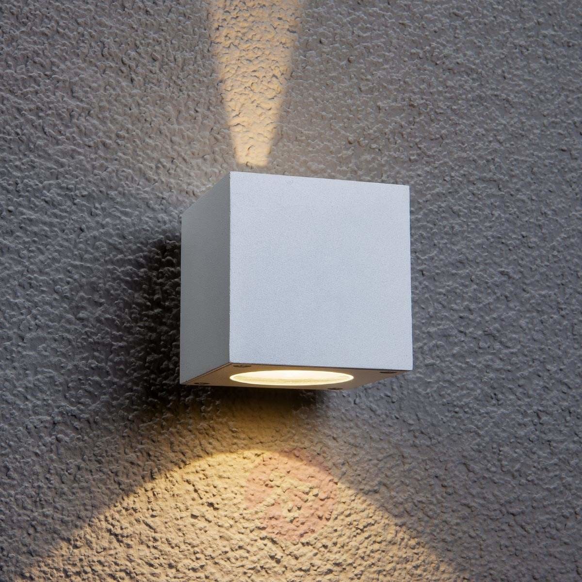 Lampenwelt Biała lampa ścienna zewnętrzna LED Jarno