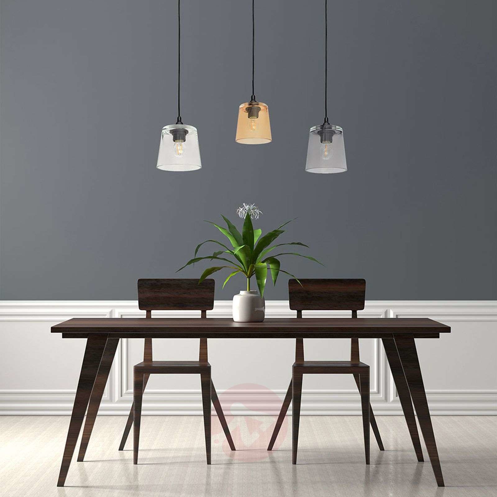 HELAM Lampa wisząca Lucea 3-pkt. smoke/bursztyn