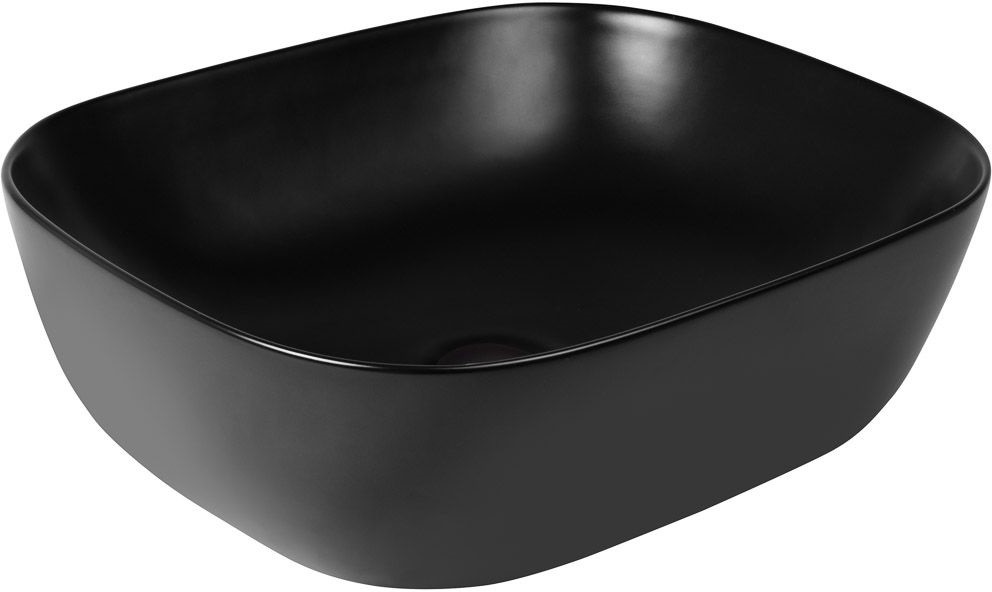 Oltens HAMNES Umywalka 49x39,5 cm nablatowa owalna z powłoką SmartClean czarny mat 40800300