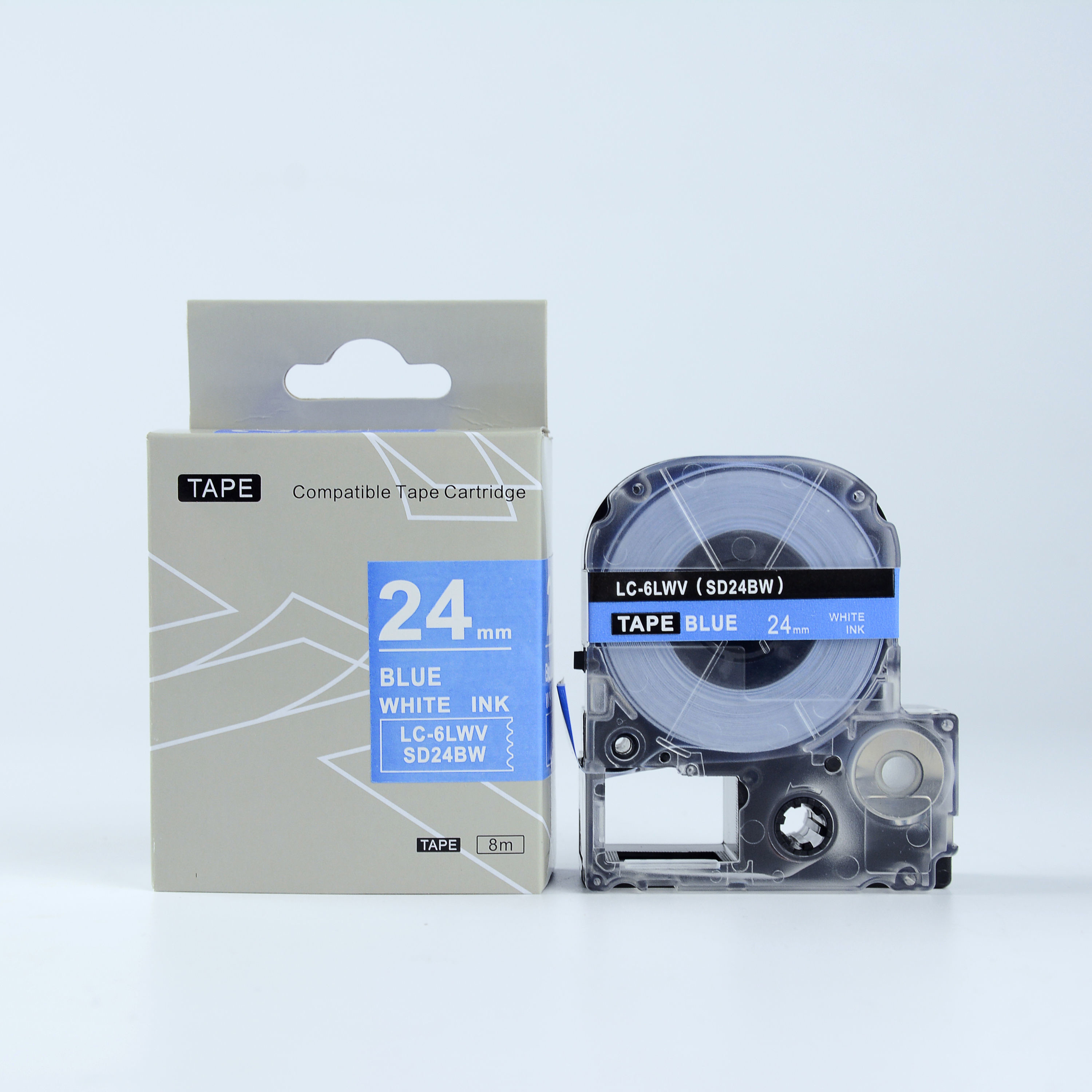 Epson LK-SD24BW, 24mm x 9m, biały druk / niebieski podkład, taśma zamiennik