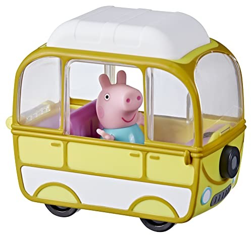 Peppa Pig Peppa Pig 'Peppa's Adventures Little Campervan, z figurą świnki Peppa 7,5 cm, inspirowana programem telewizyjnym, dla dzieci od 3 lat F3763