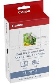 Canon Papier fotograficzny KC-18IS 54x54 mm 18 ks + inkoust pro Selphy 7429B001)